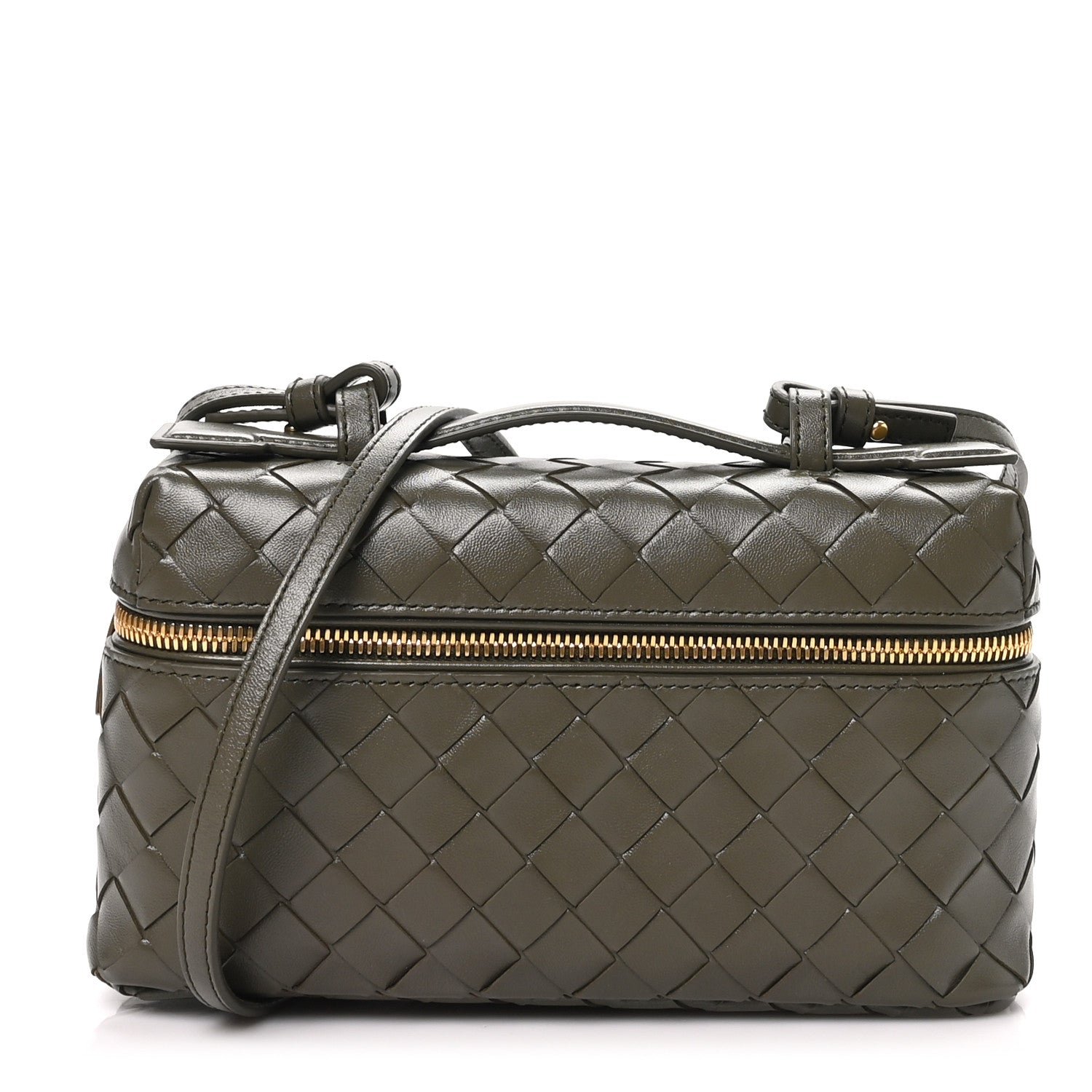 Bottega Veneta Calfskin Intrecciato Bang Bang Vanity Case Cypress