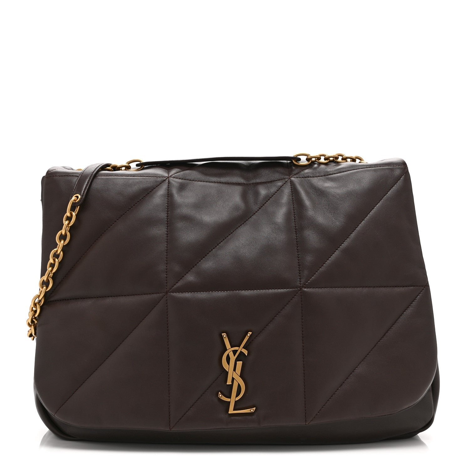 Saint Laurent Lambskin Matelasse Monogram Large Jamie 4.3 Dark Sweet Chocolate
