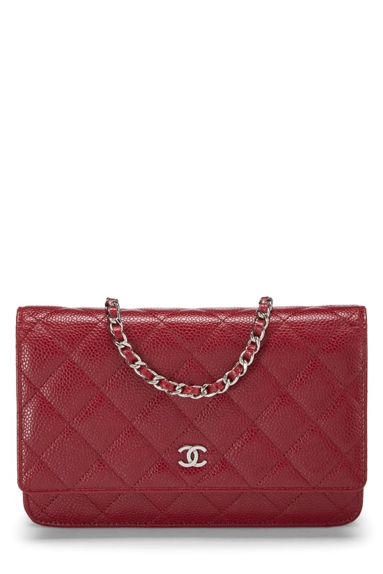 Red Caviar Classic Quilted Wallet on Chain (WOC)