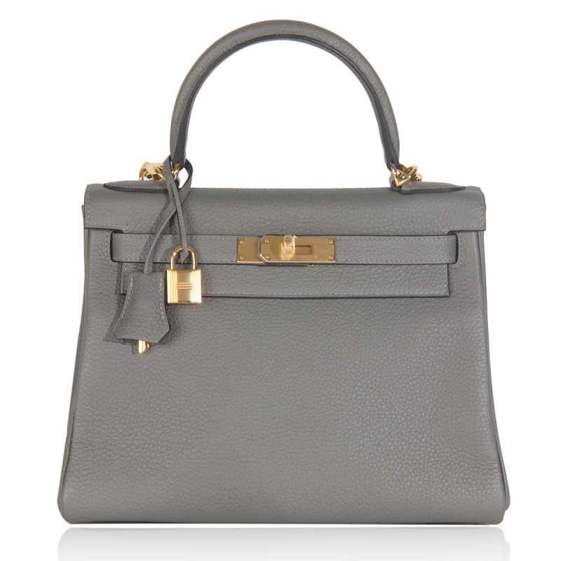 Hermes Etain Clemence Retourne Kelly 28 Gold Hardware, 2022