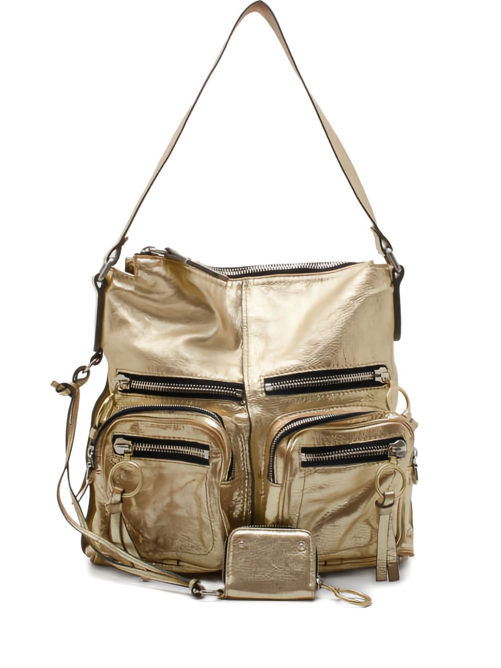 Chloe metallic-leather multiple-pocket shoulder bag