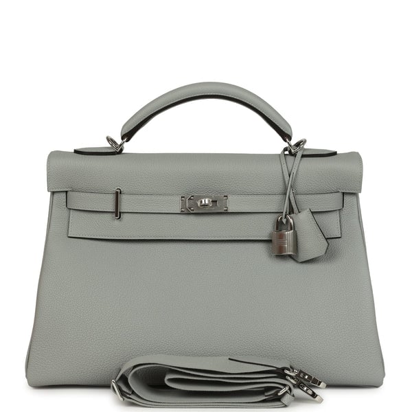 Hermes Hermes Kelly 42 Maxi Bleu Glacier Togo Palladium Hardware