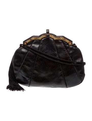 Judith Leiber Embossed Leather Shoulder Bag