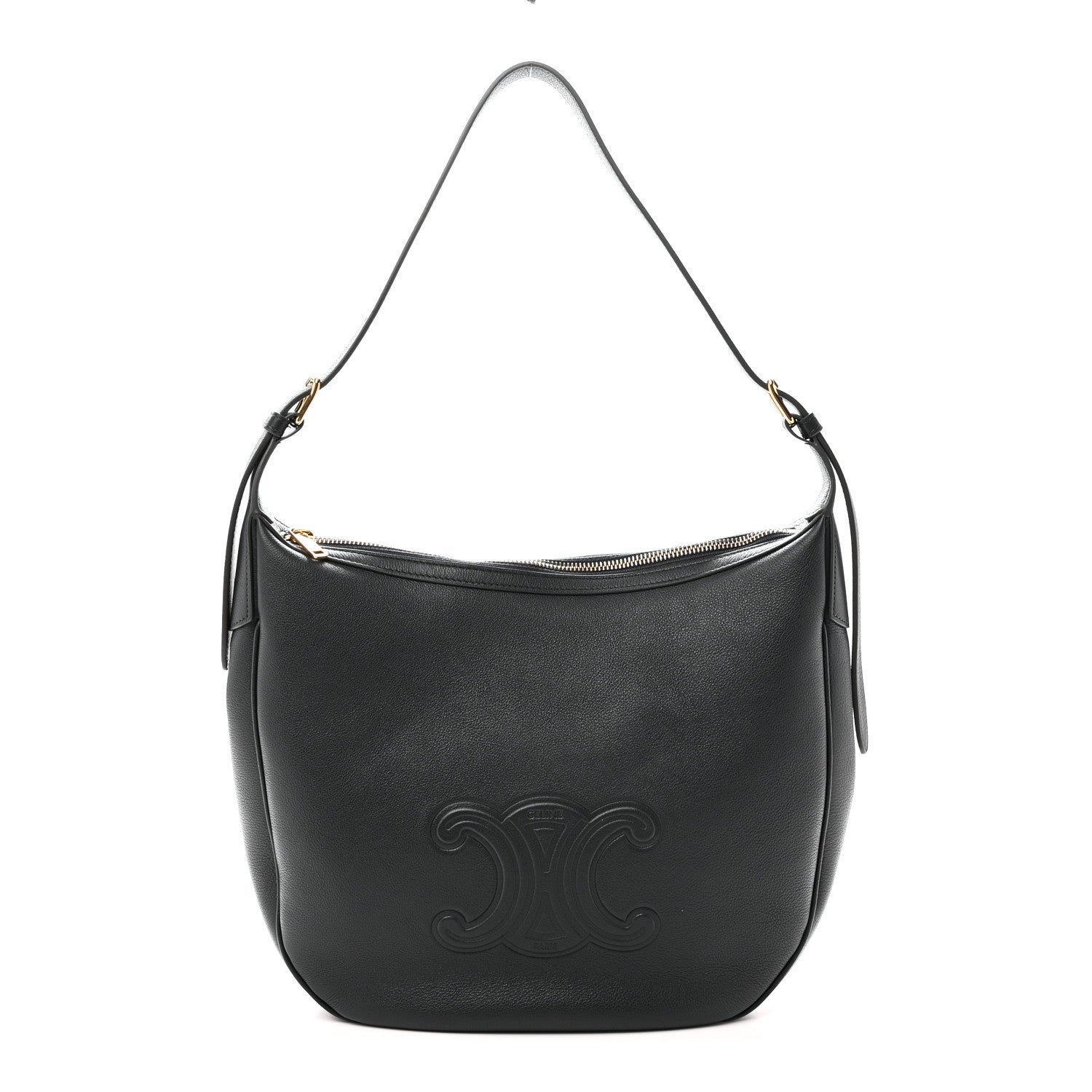 Celine Calfskin Triomphe Heloise Shoulder Bag Slate Grey