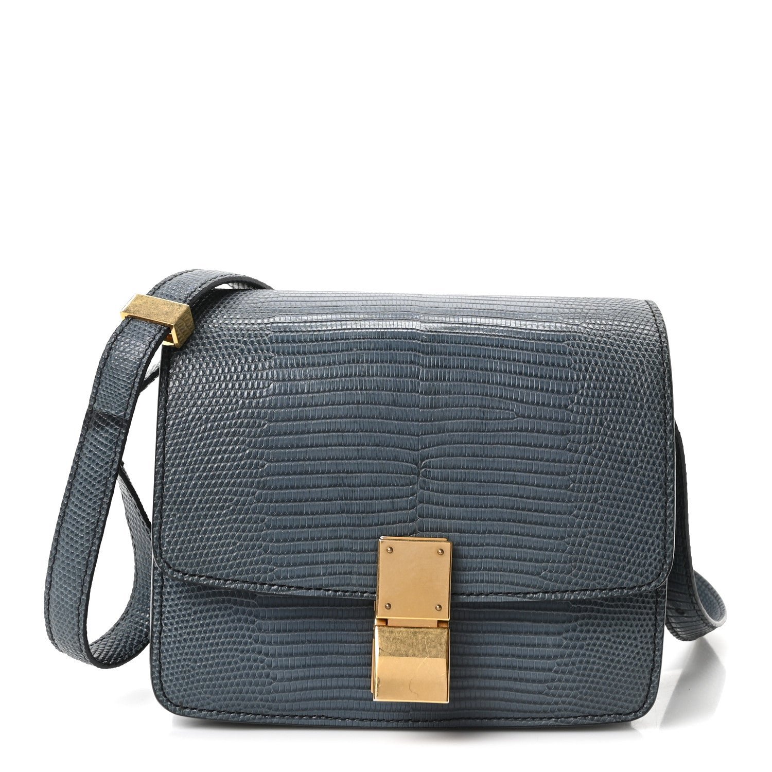Celine Lizard Small Classic Box Flap Bag Blue