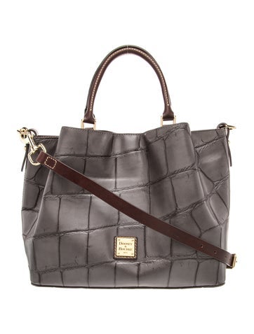 Embossed Leather Top Handle Bag