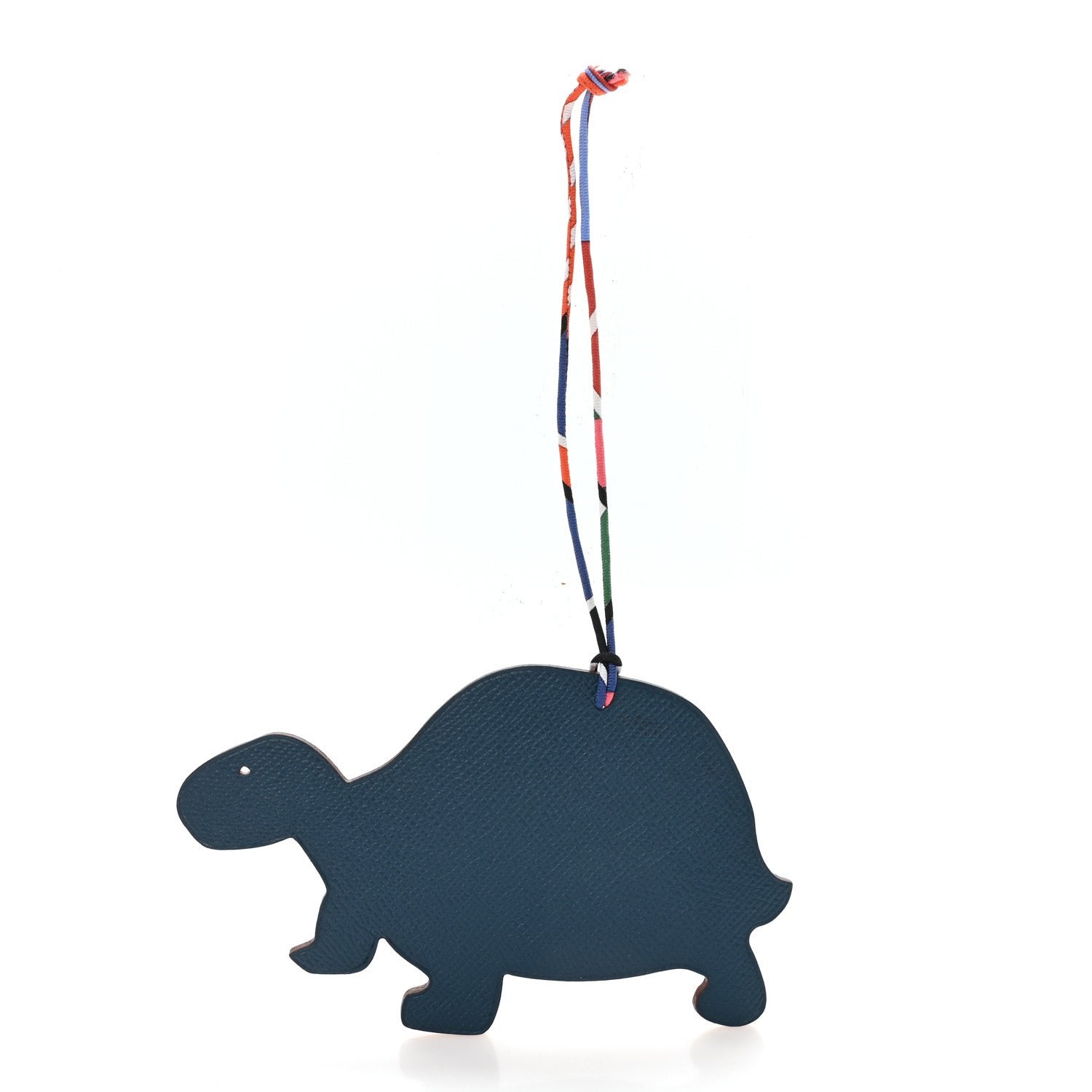 Hermes Togo Epsom Petit H Turtle Bag Charm GM Rouge Casaque Malachite