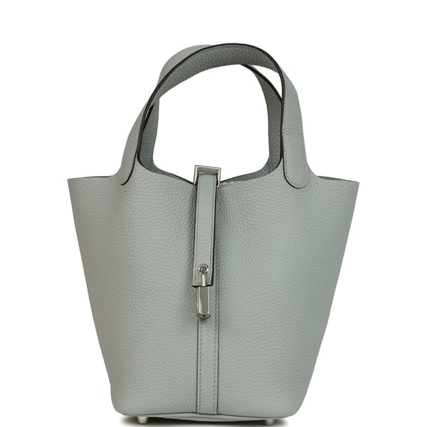 Hermes Hermes Picotin Lock 18 Bleu Glacier Clemence Palladium Hardware