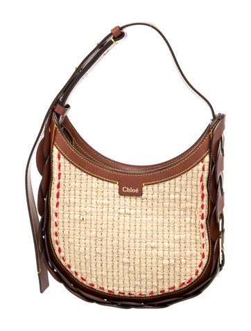 Chloe Raffia Darryl Hobo Bag Small