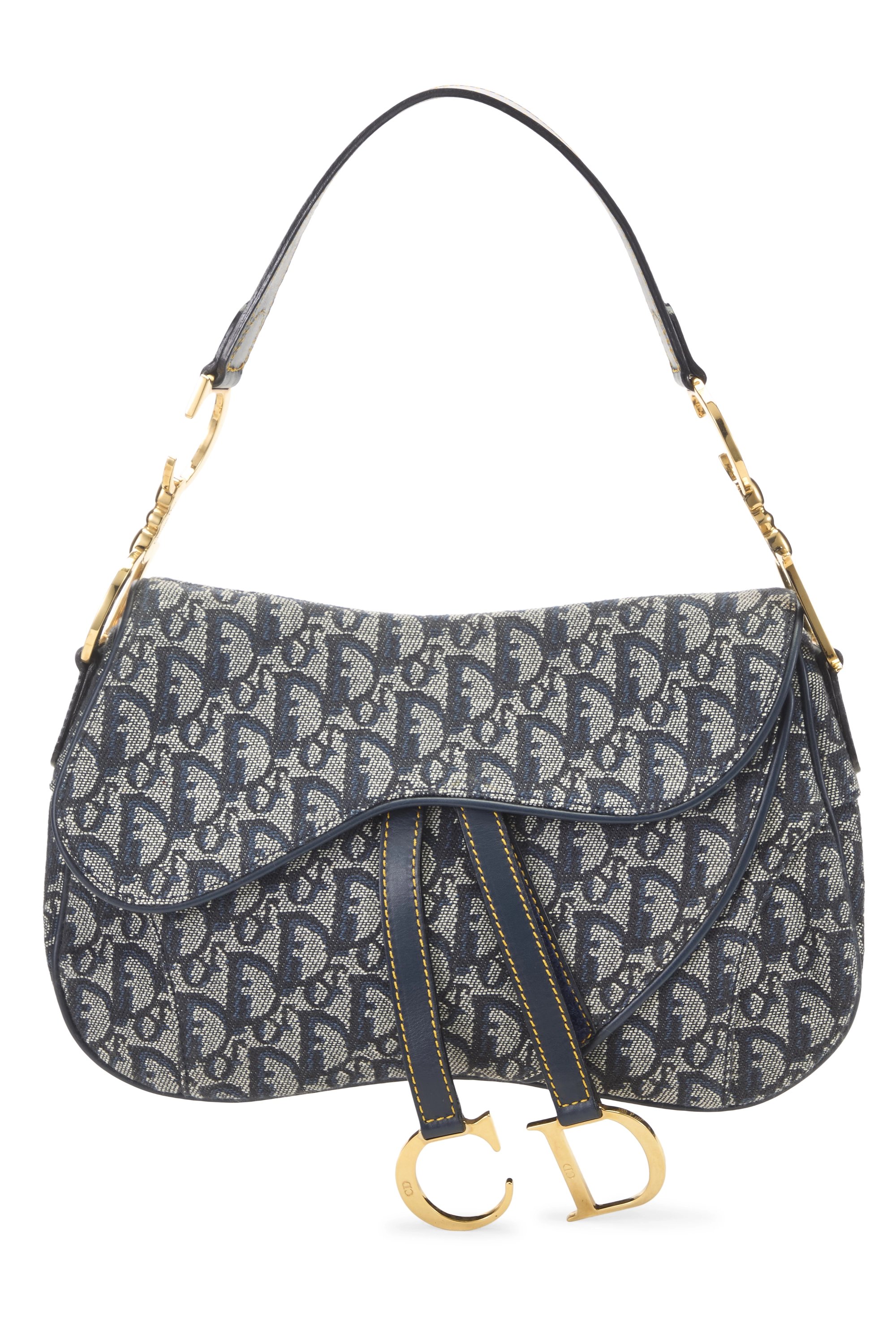 Navy Trotter Canvas Double Saddle Bag
