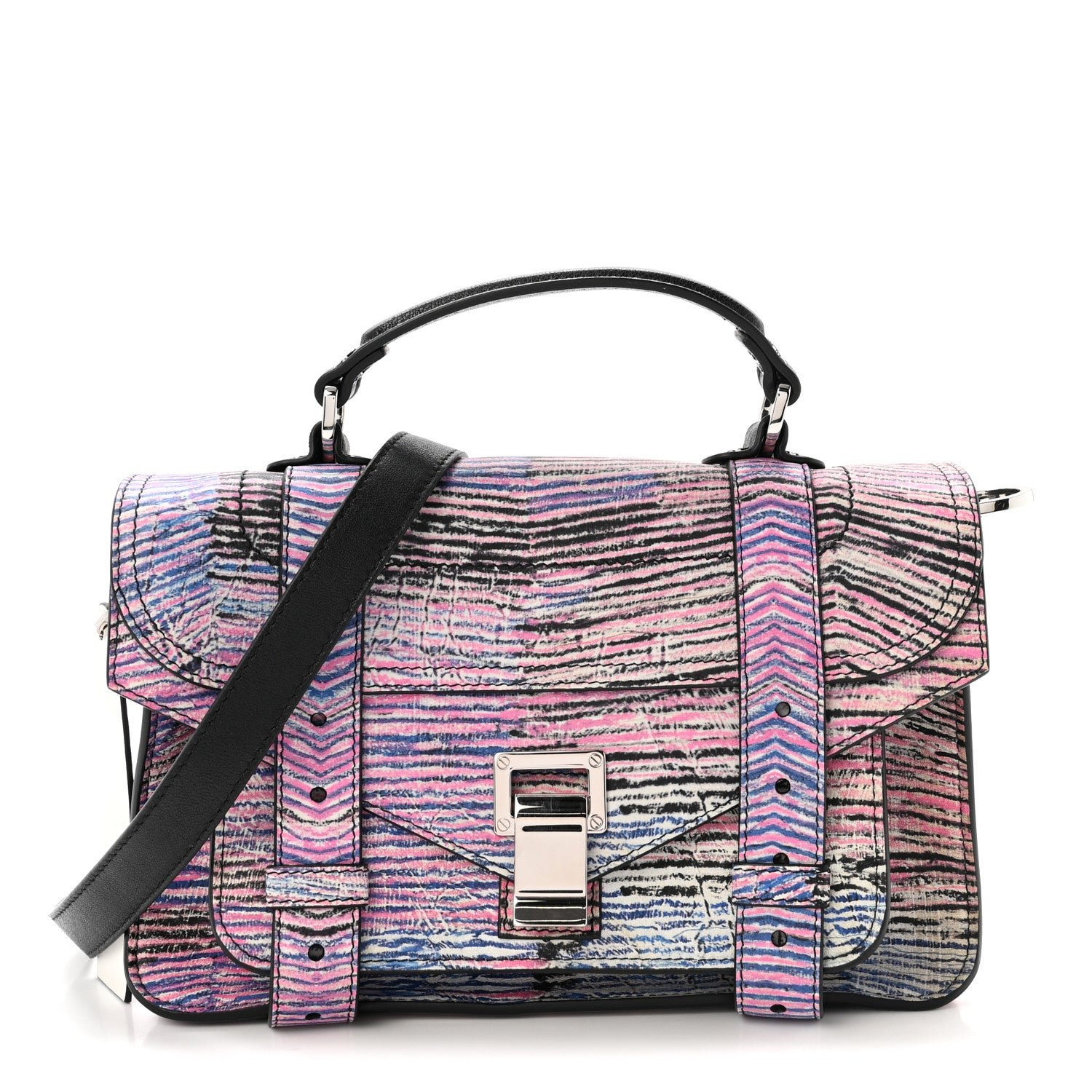 Proenza Schouler X HARMONY KORINE Calfskin Tiny PS1 Satchel Multicolor
