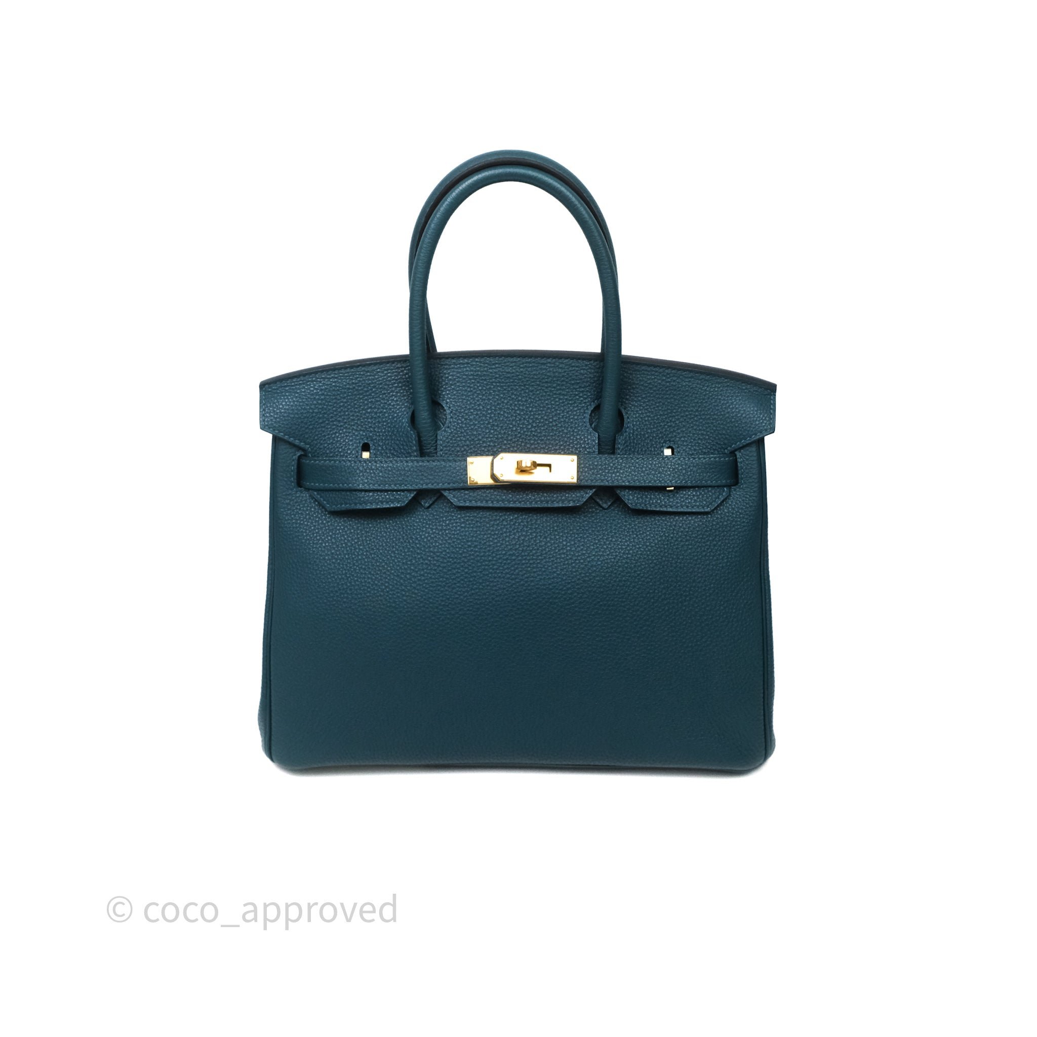 Hermès Birkin 30 W0 Vert Bosphore Togo Gold Hardware