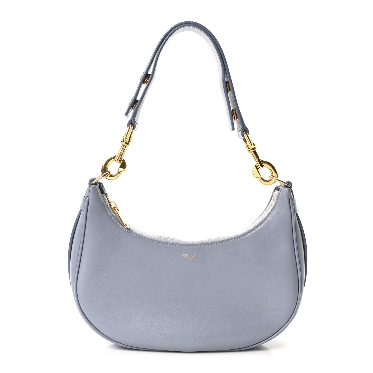 Celine Smooth Calfskin Medium Strap Ava Shoulder Bag Arctic Blue