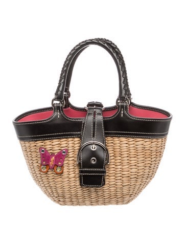 Raffia Top Handle Bag