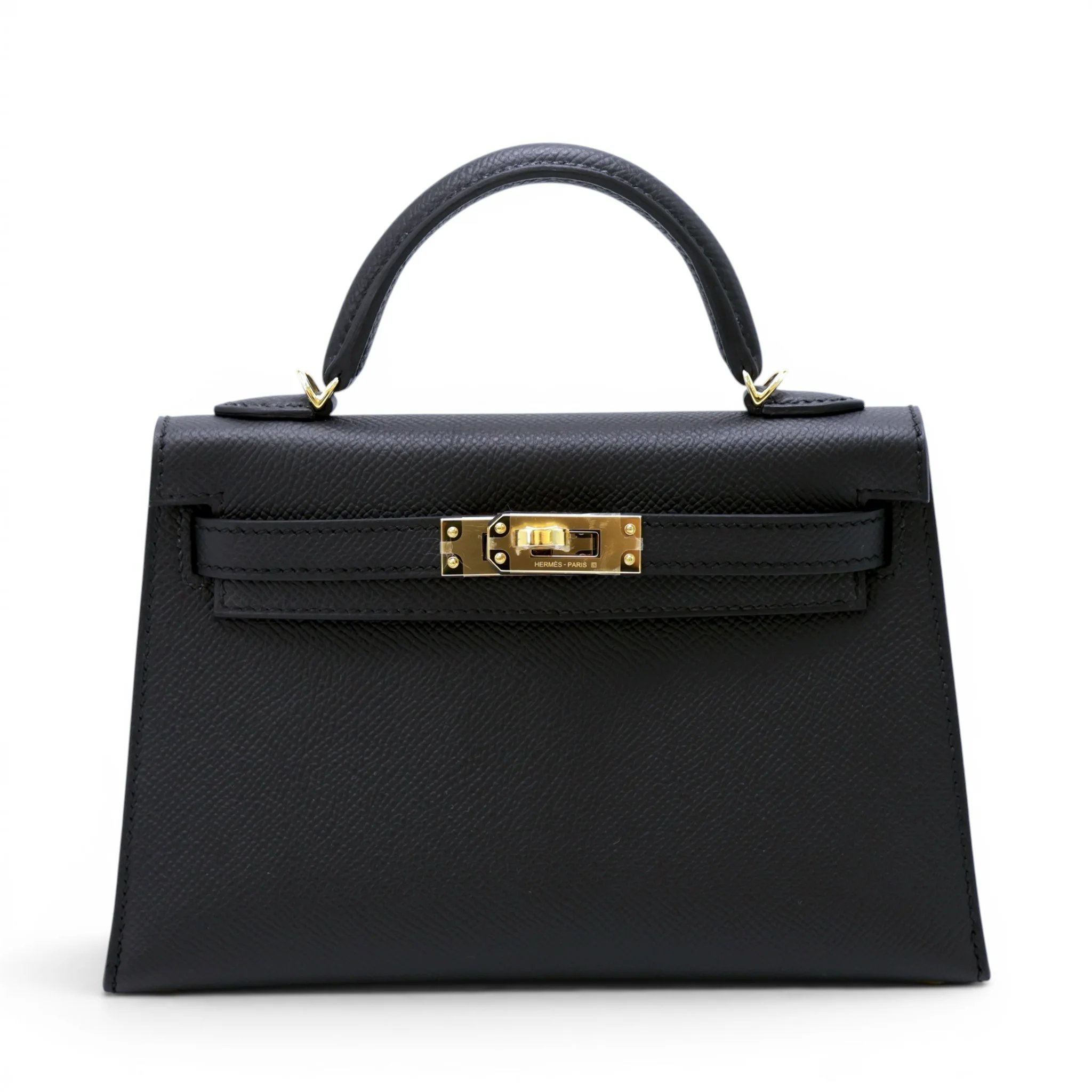 Brand New ( Rank N ) HERMÈS Mini Kelly II Noir (89) Epsom Gold hardware G (2026)