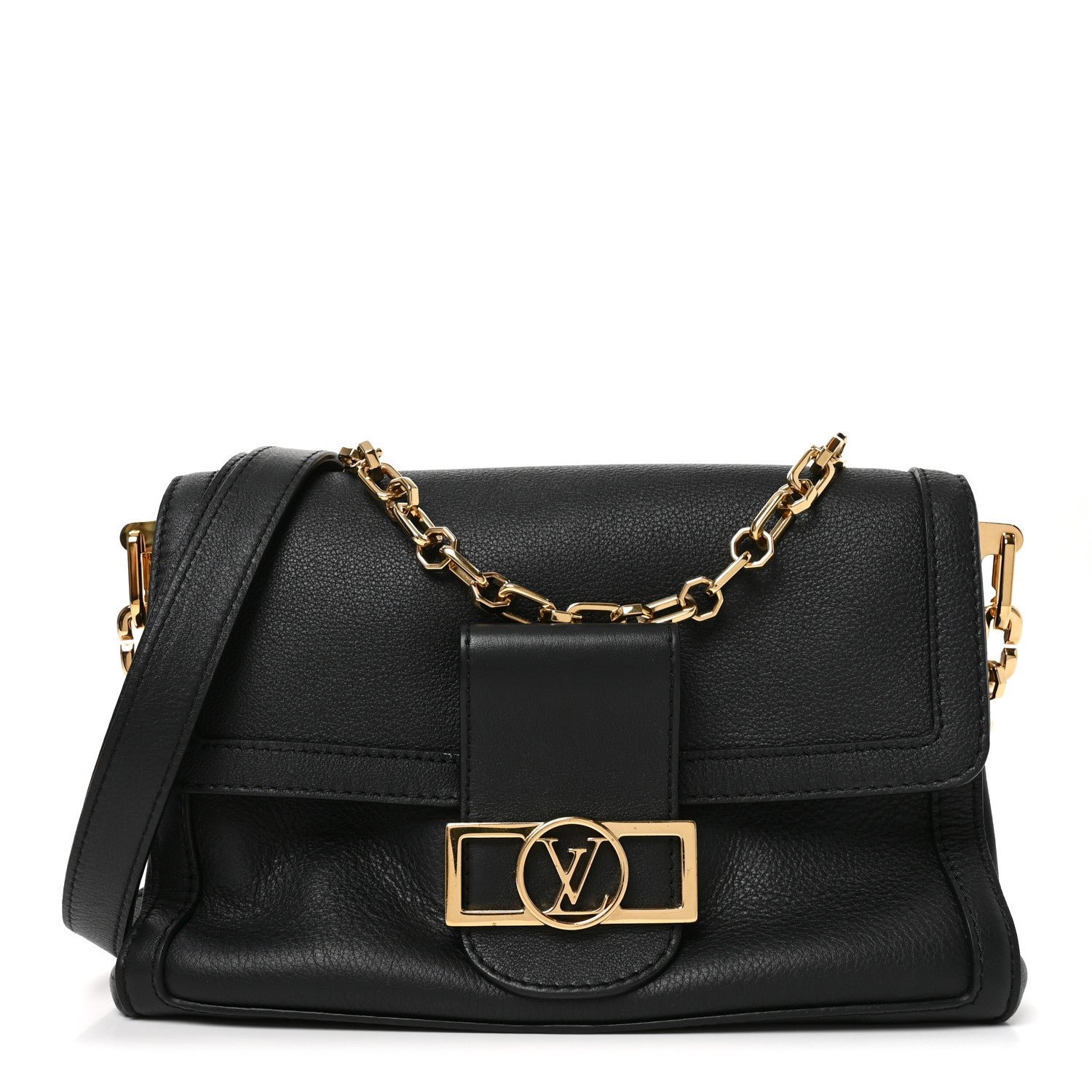 Louis Vuitton Smooth Calfskin Soft Dauphine MM Black