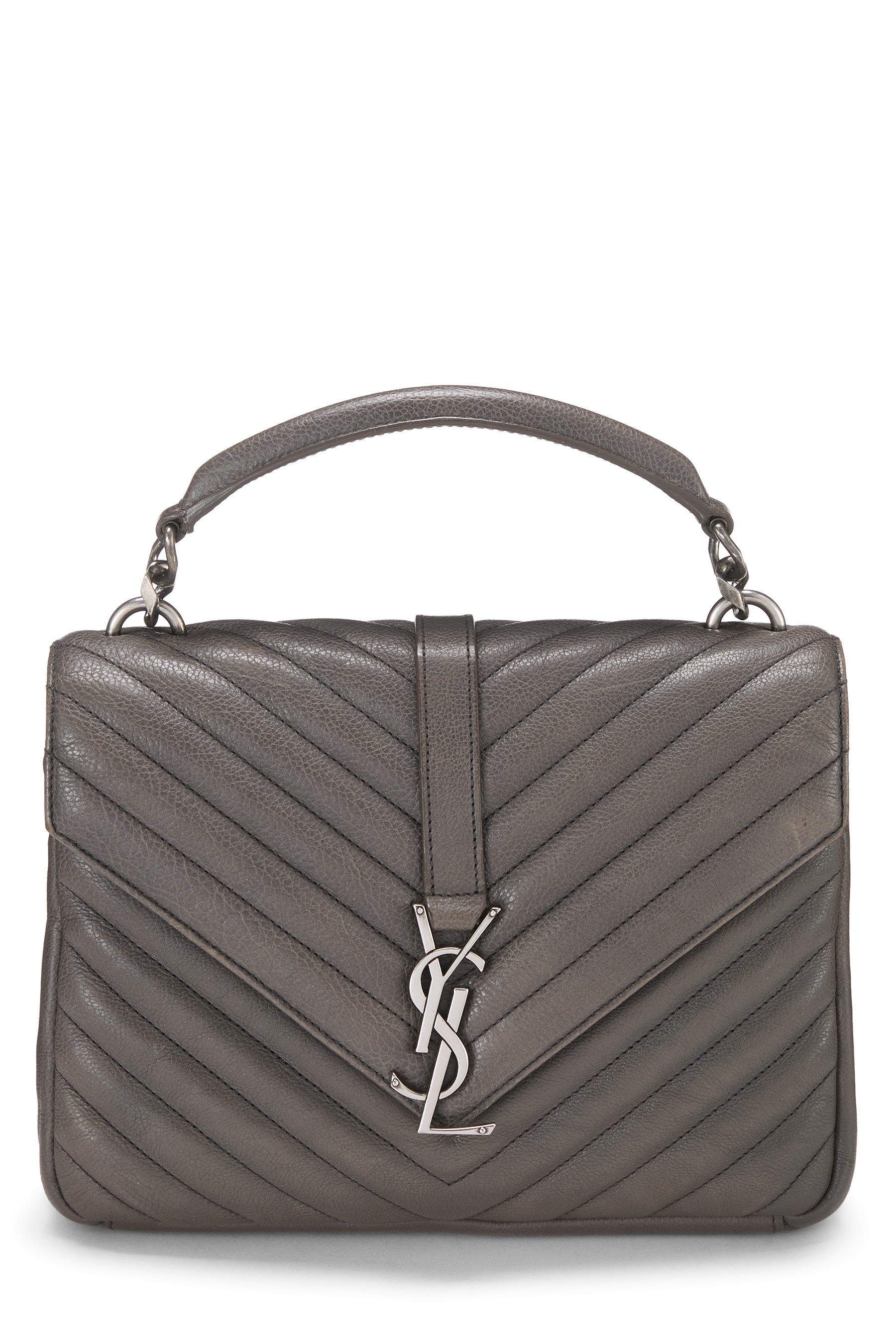 Grey Chevron Leather College Medium