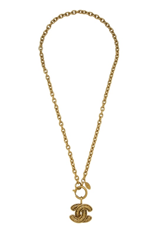 Chanel Gold Quilted 'CC' Necklace