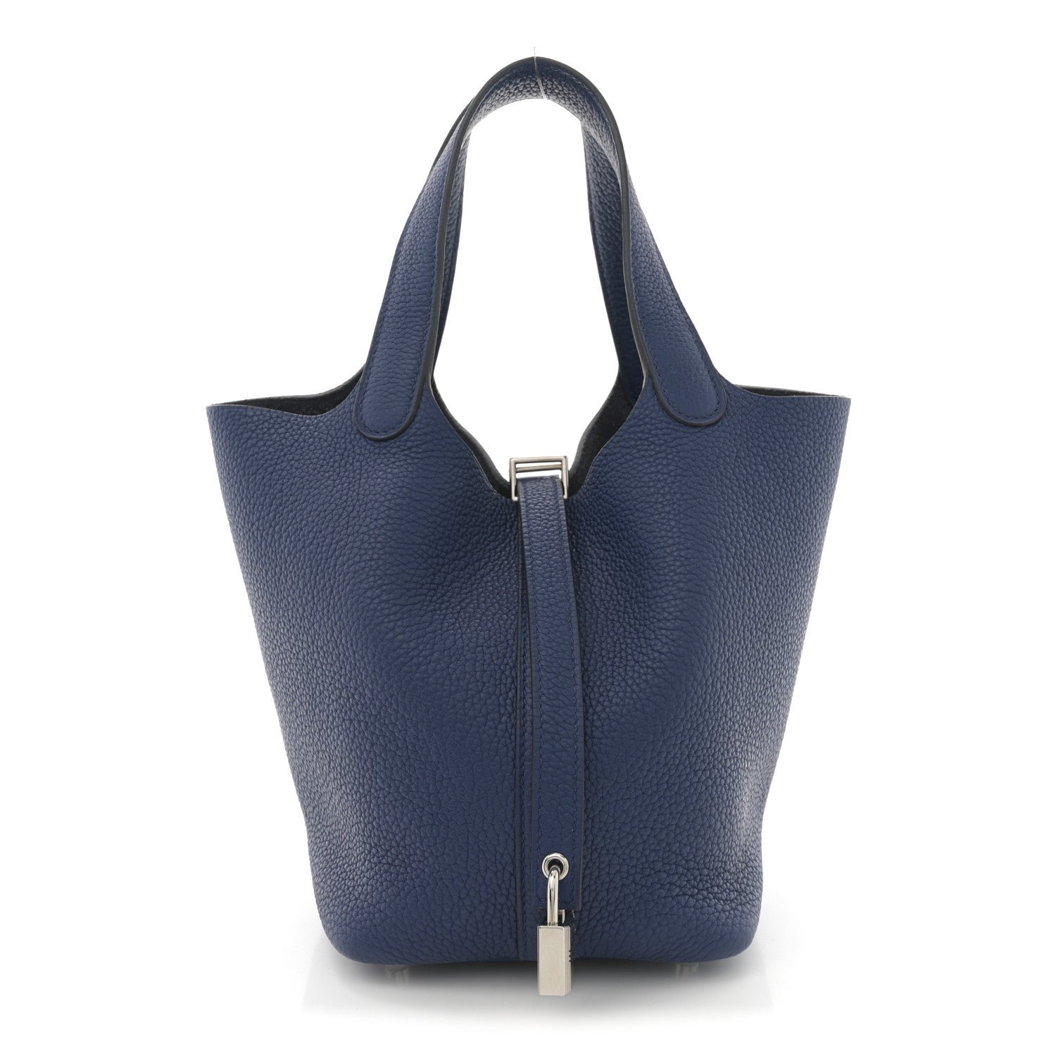 Hermes Taurillon Clemence Picotin Lock 18 PM Bleu Encre