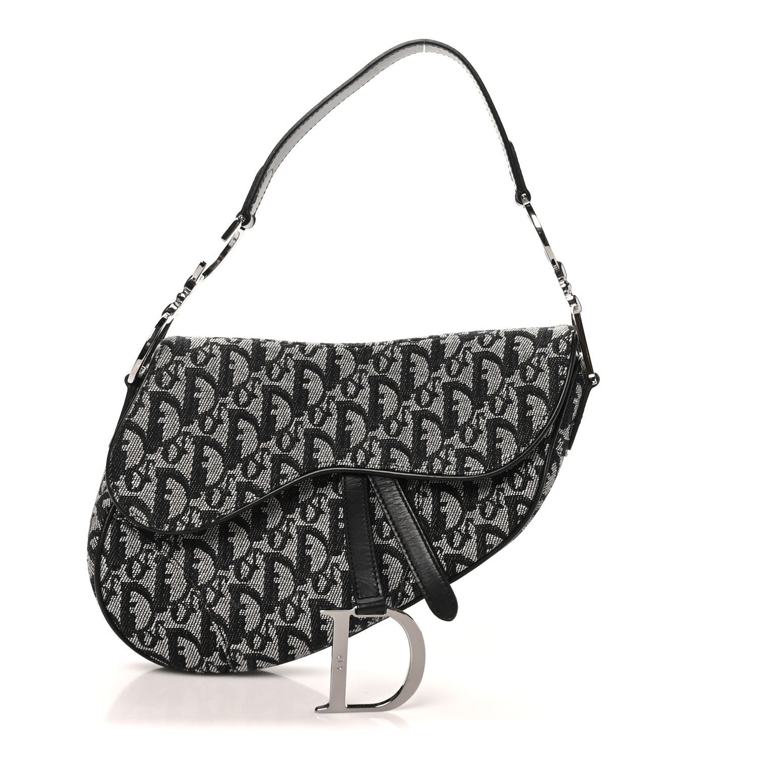 Christian Dior Monogram Saddle Bag Black