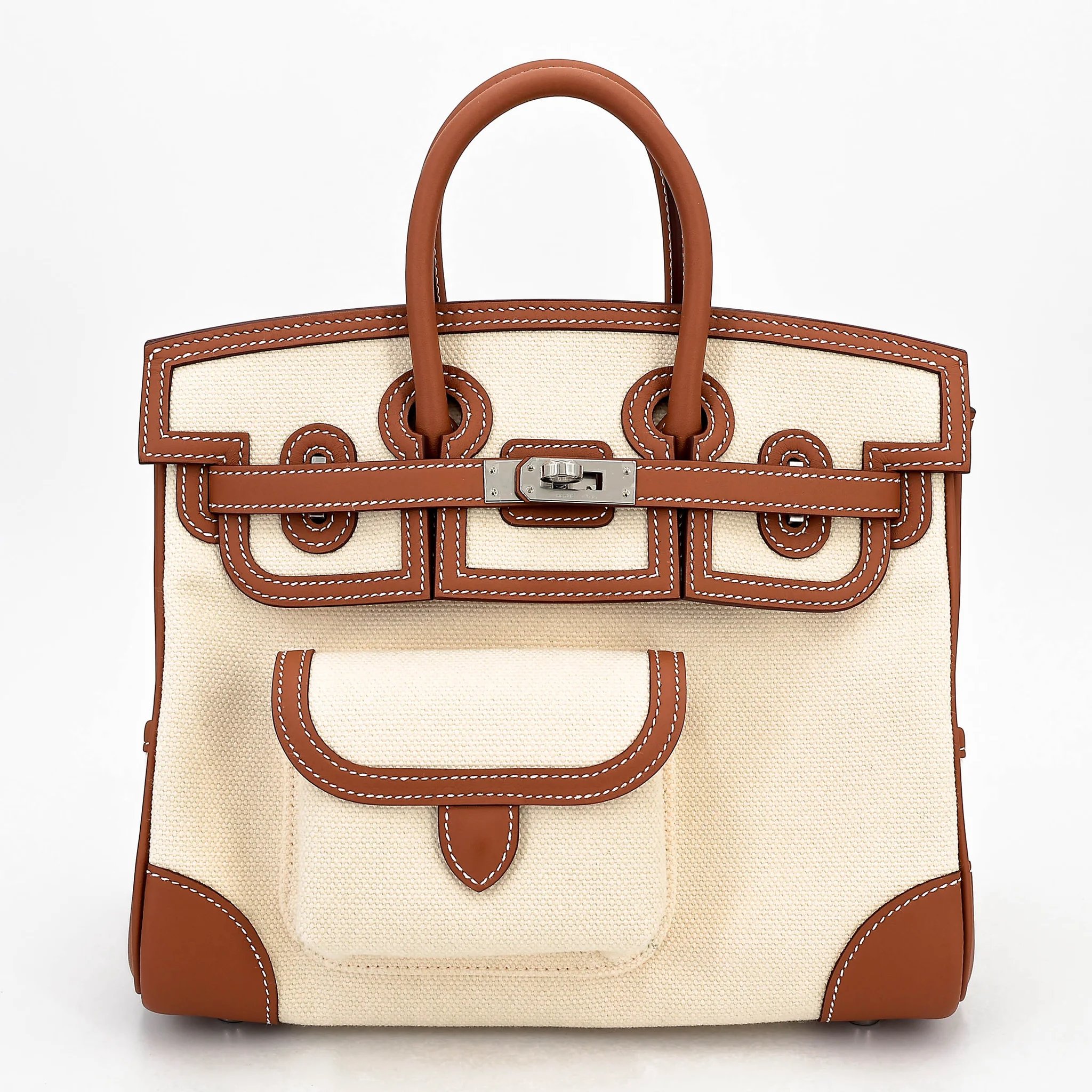 Brand New ( Rank N ) HERMÈS Limited Edition Birkin Cargo 25 Gold (37) Toile Goeland canvas Swift Palladium hardware G (2026)