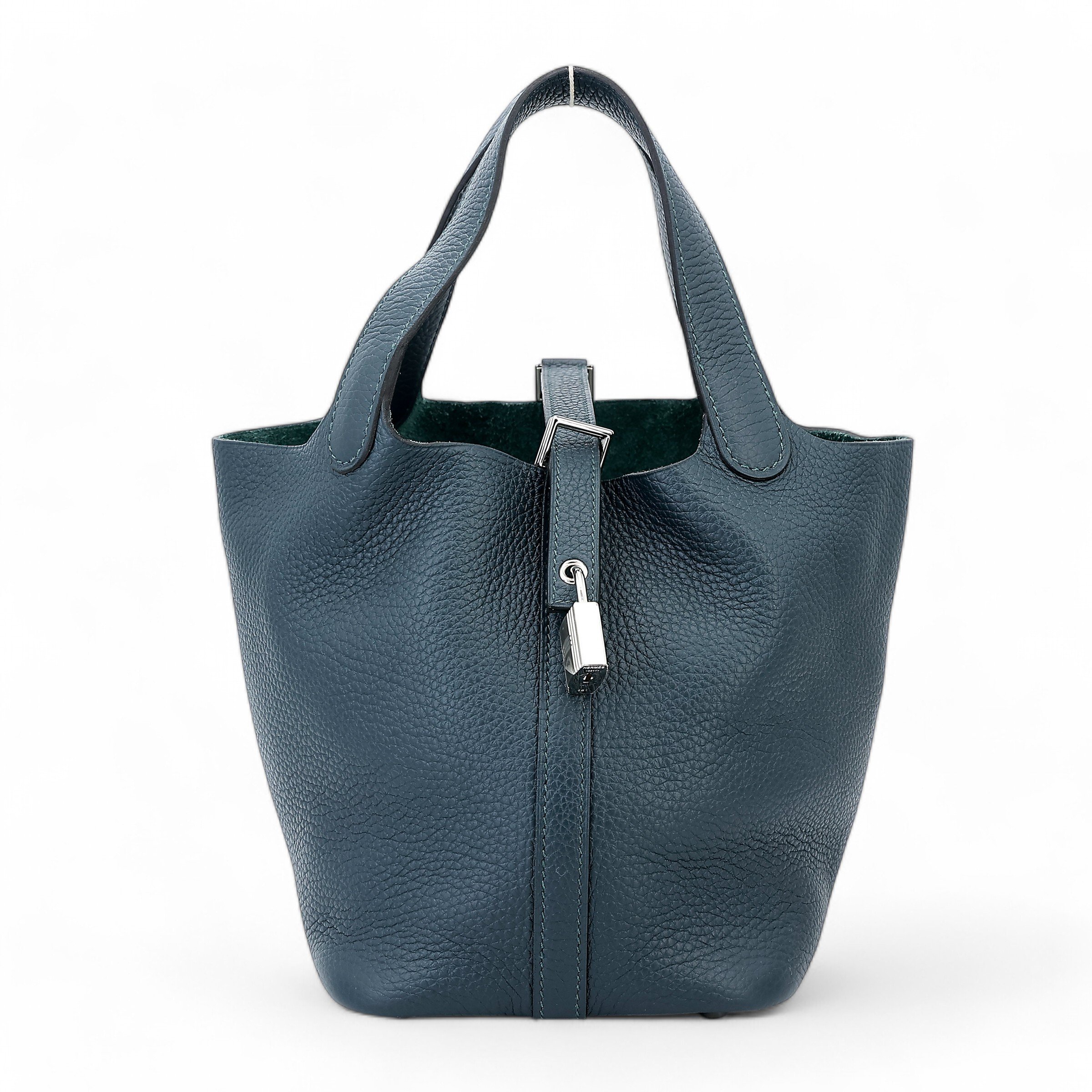 Unused ( Rank NS ) HERMÈS Picotin Lock PM Vert Cypress (6O) Clemence Palladium hardware Z (2021)