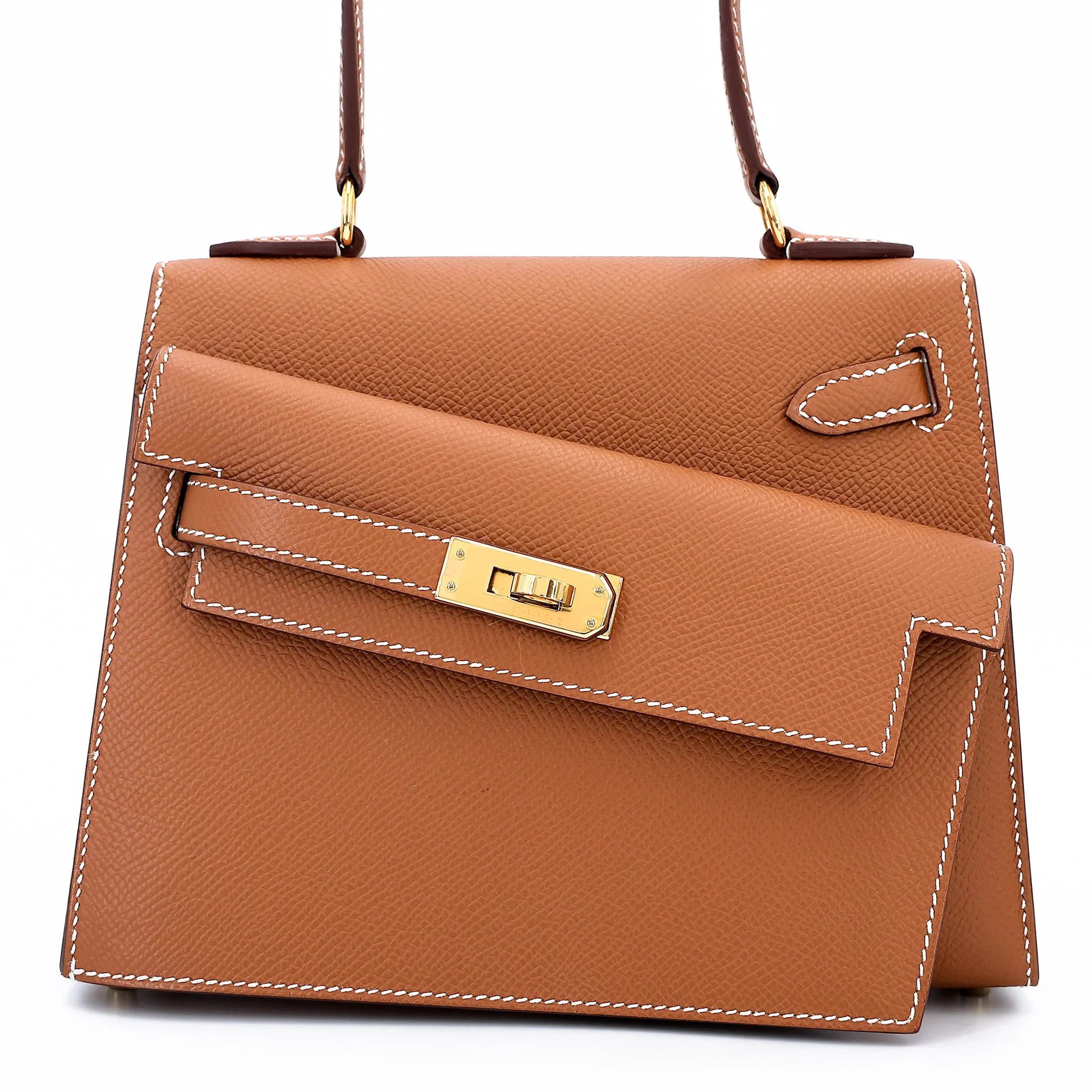 Excellent ( Rank SA ) HERMÈS Limited Edition Kelly 20 en Desordre Gold (37) Epsom Gold hardware B (2023)