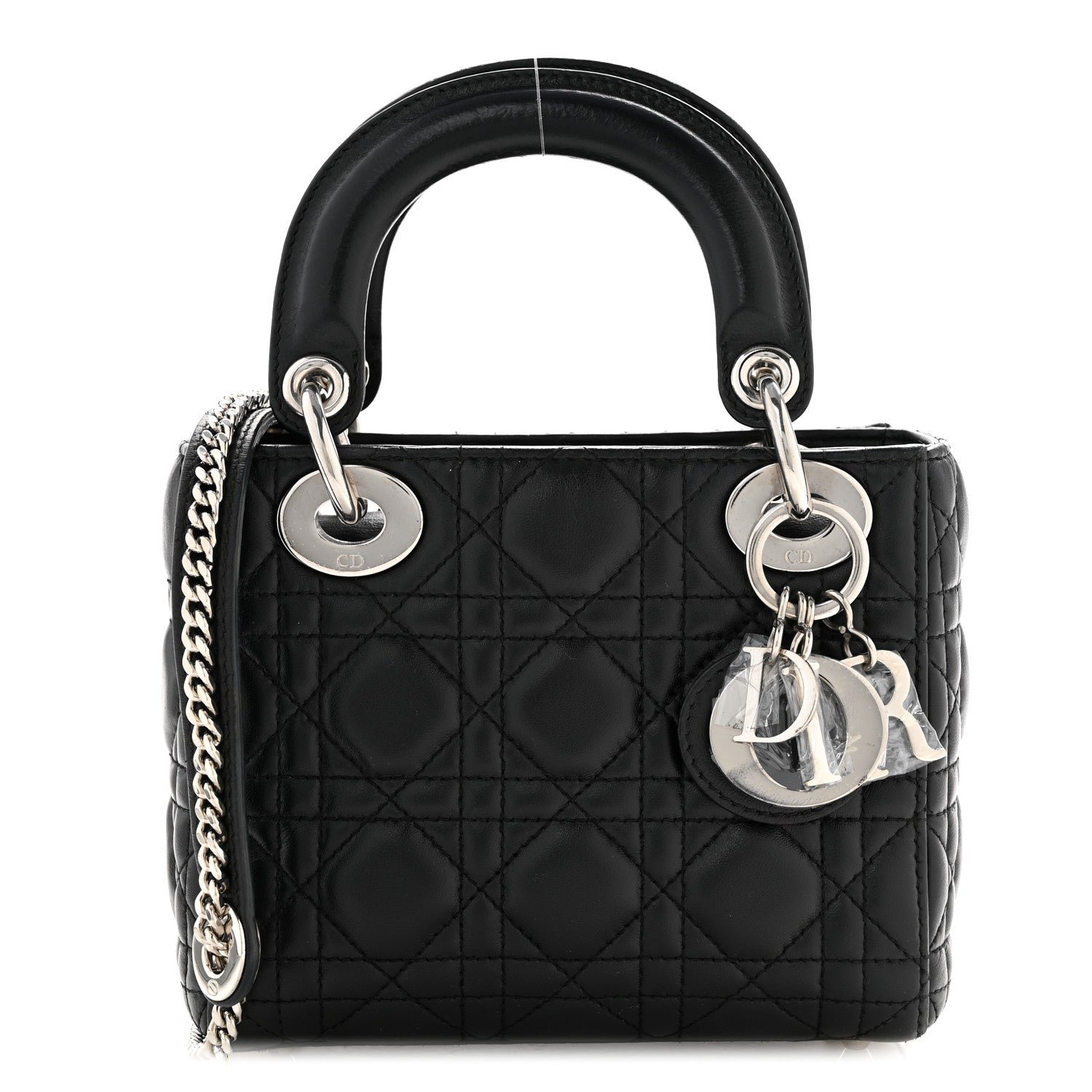 Christian Dior Lambskin Cannage Mini Lady Dior Black