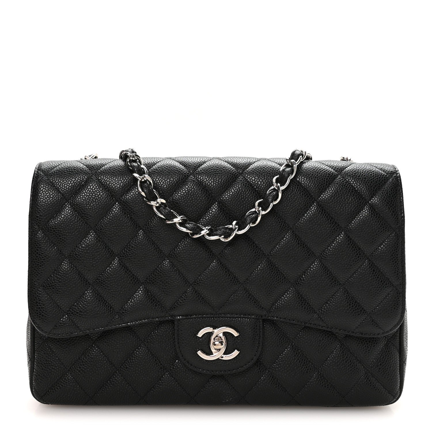 Chanel Caviar Quilted Jumbo Single Flap Black