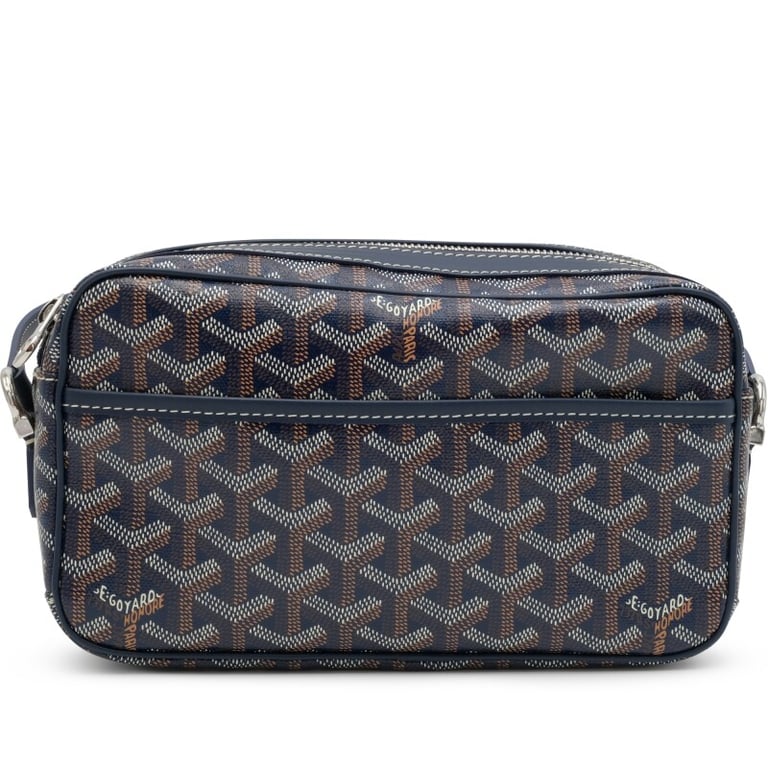 Goyard Navy Blue Goyardine Canvas and Chevroches Calfskin Cap-Vert PM Bag