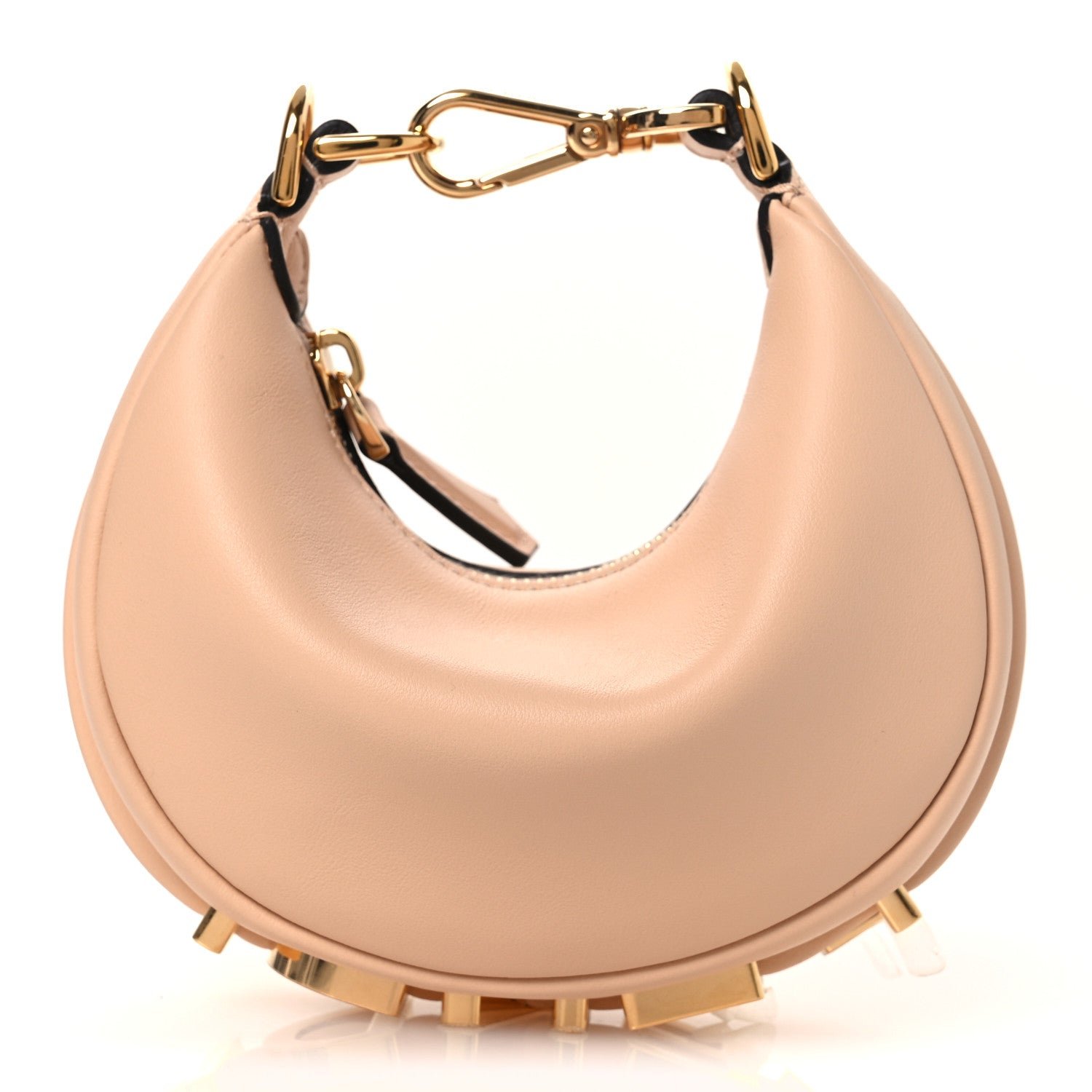 Fendi Vitello Grace Matte Nano Fendigraphy Hobo Charm Light Rose