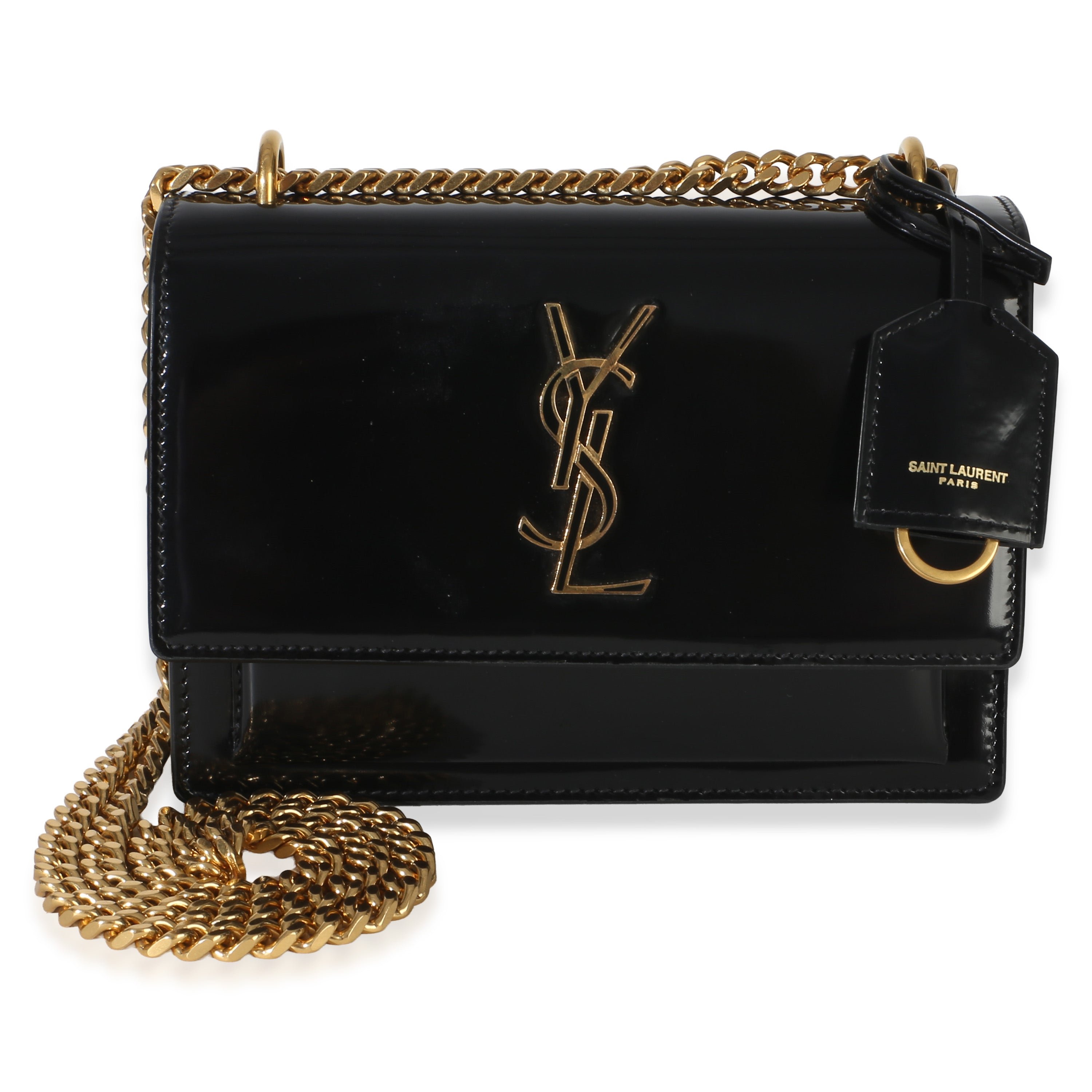 Black Patent Monogram Small Sunset Bag