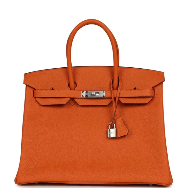 Hermes Hermes Birkin 35 Orange Togo Palladium Hardware