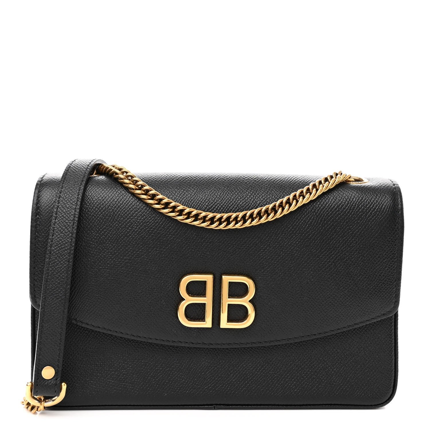Balenciaga Calfskin BB Chain Wallet Black