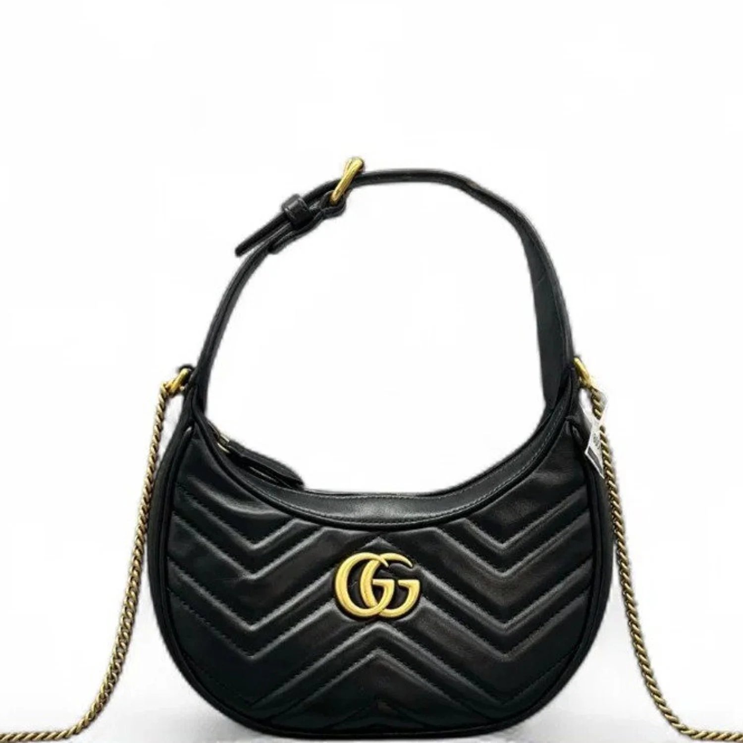 Calfskin GG Marmont Half Moon Hobo Small