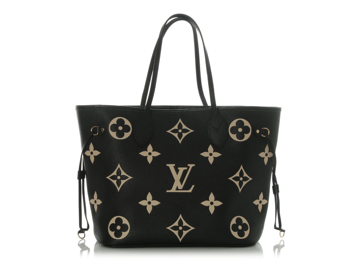 Louis Vuitton Louis Vuitton Black and Cream Giant Monogram Empreinte Neverfull