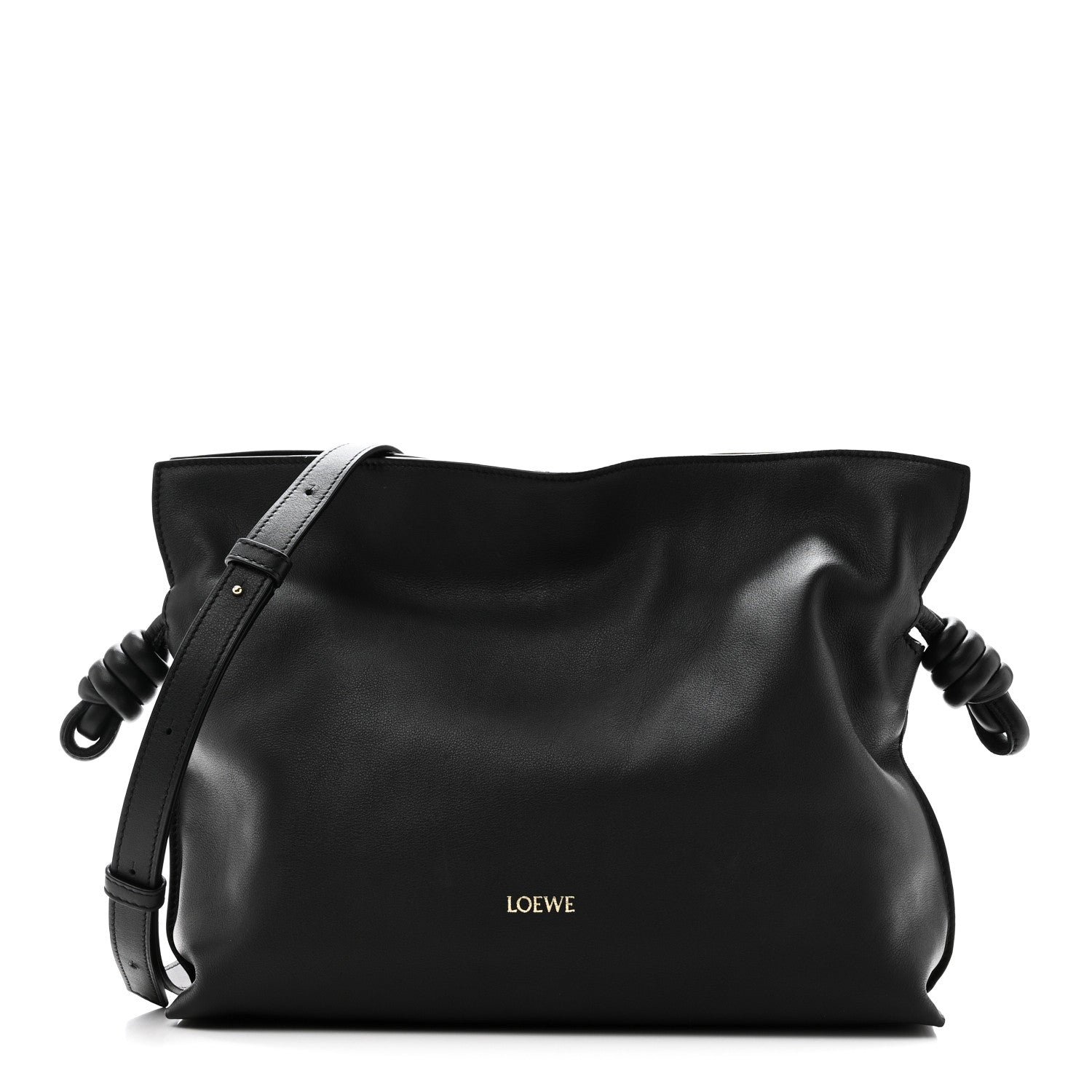 Loewe Nappa Calfskin Medium Flamenco Knot Clutch Black