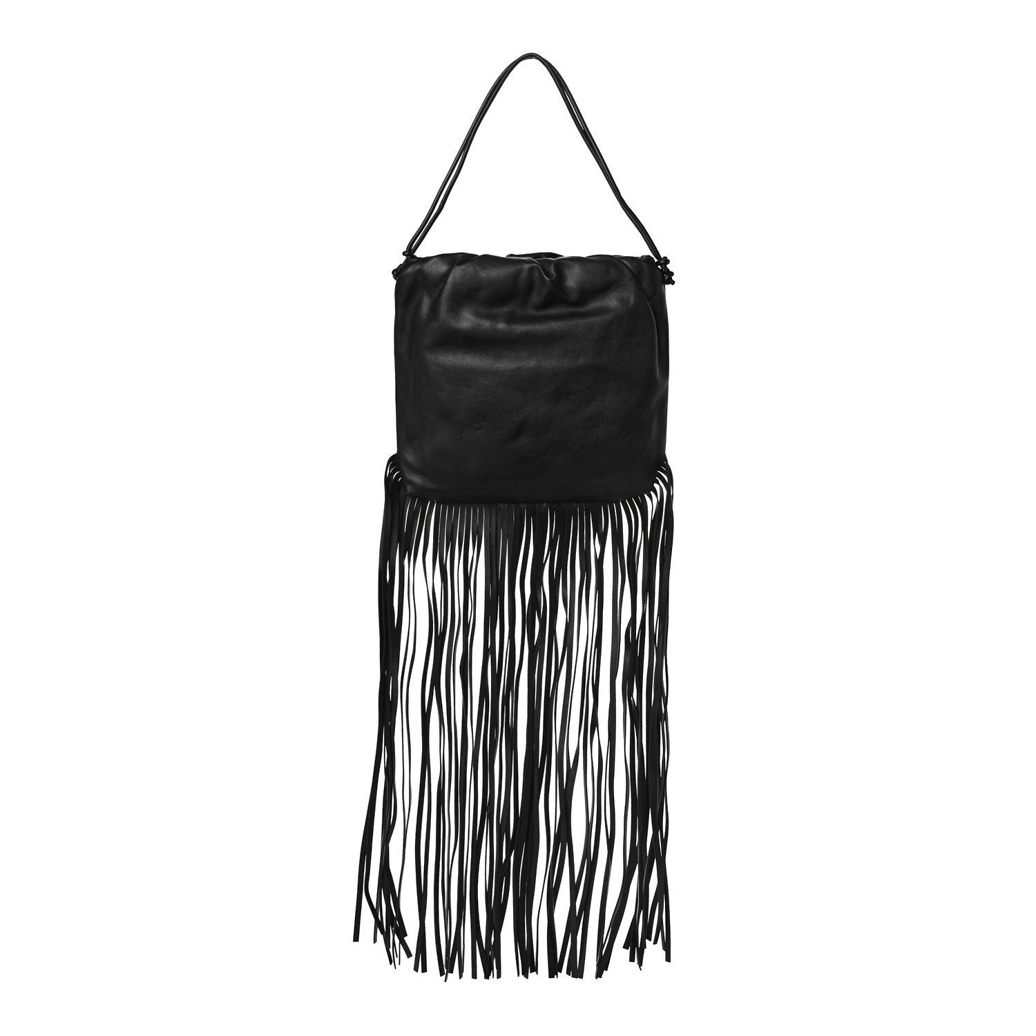 Bottega Veneta Nappa The Fringe Pouch Shoulder Bag Black
