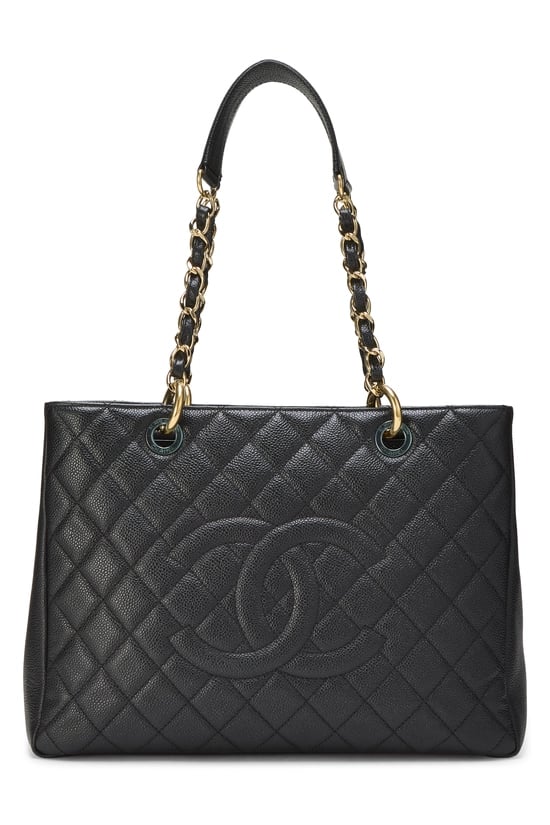 Black Quilted Caviar Grand Shopping Tote (GST)