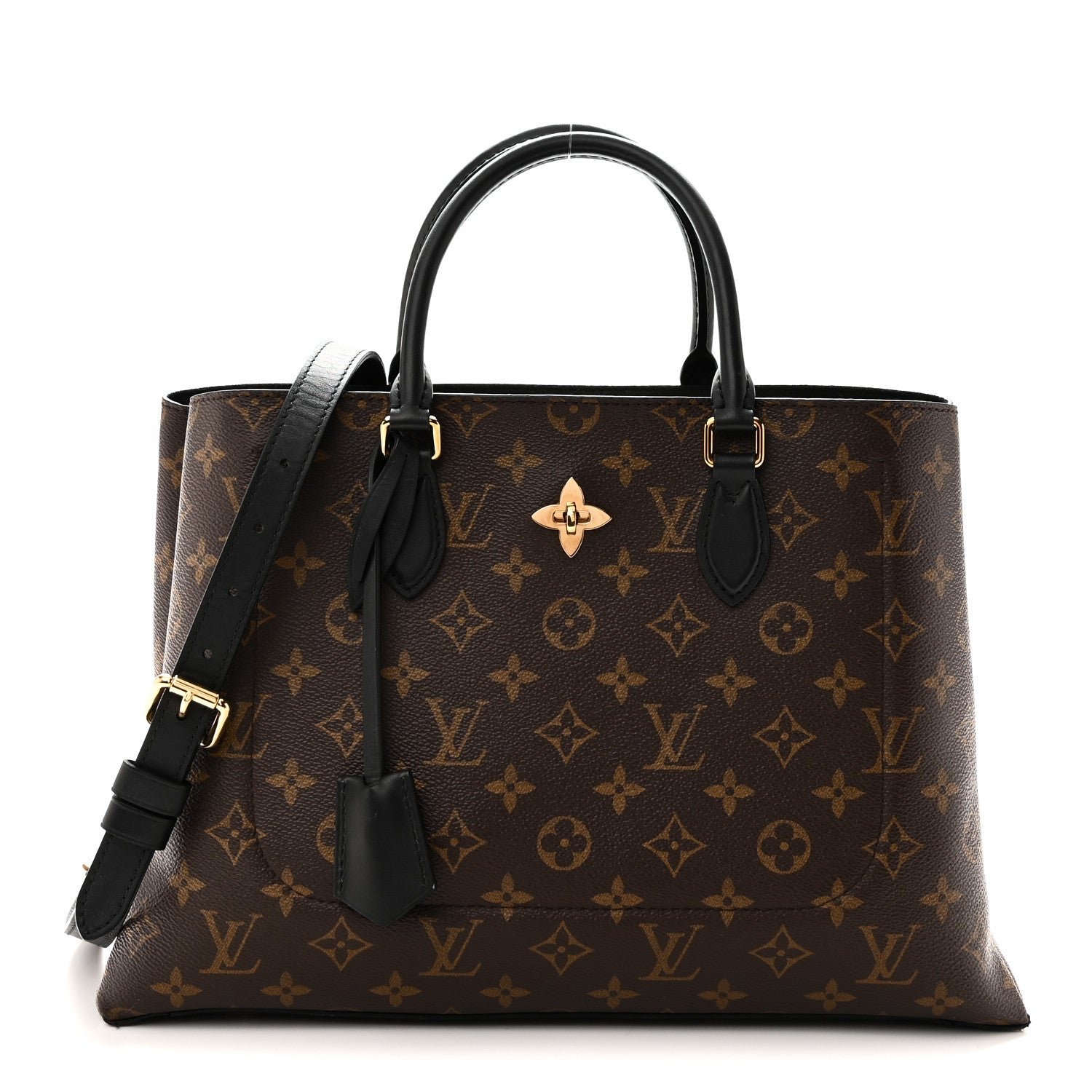 Louis Vuitton Monogram Flower Tote Black
