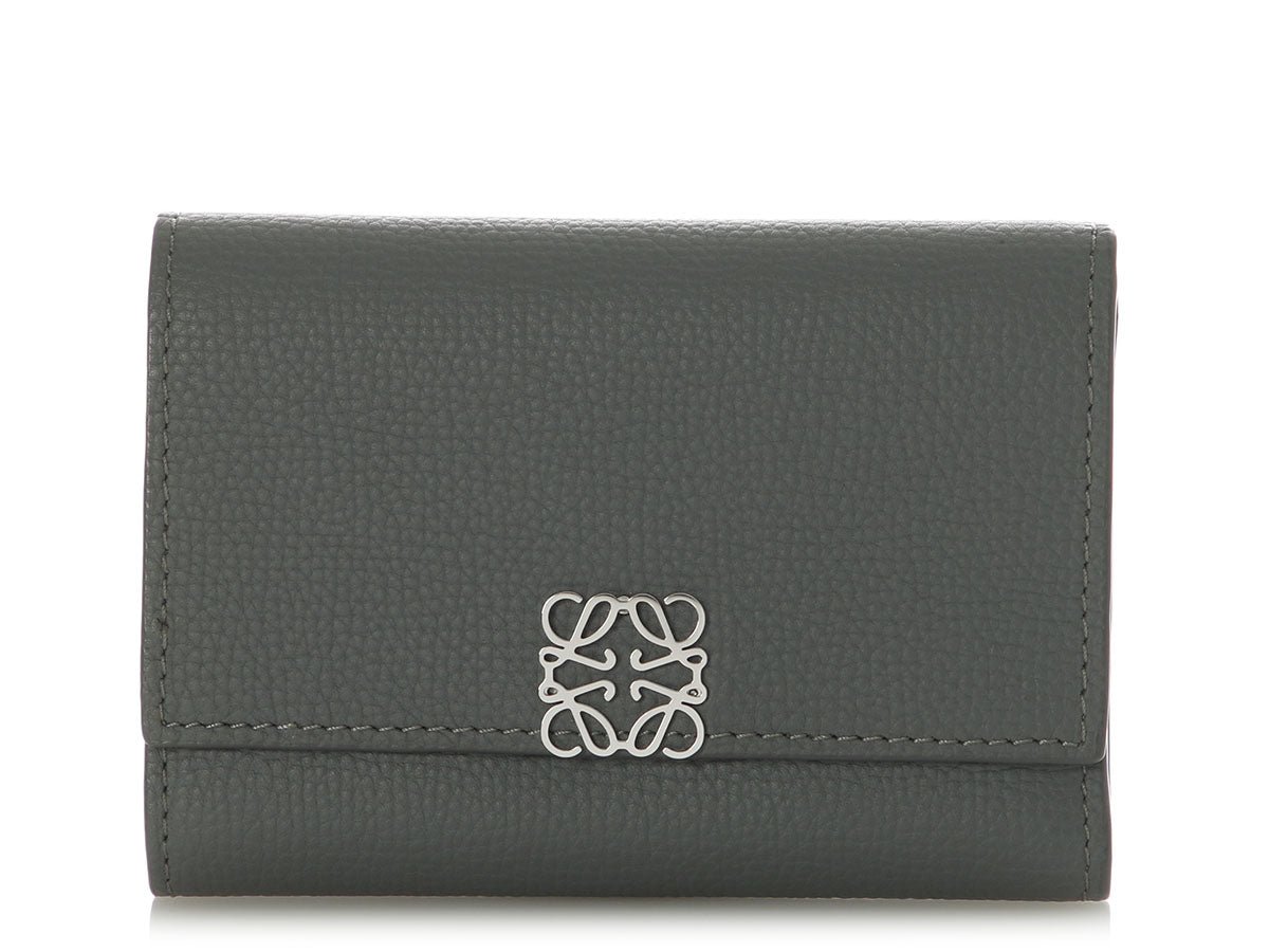 Loewe Asphalt Small Gray Anagram Trifold Wallet