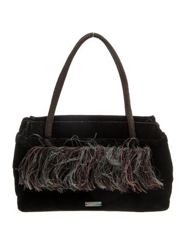 Velvet Top Handle Bag