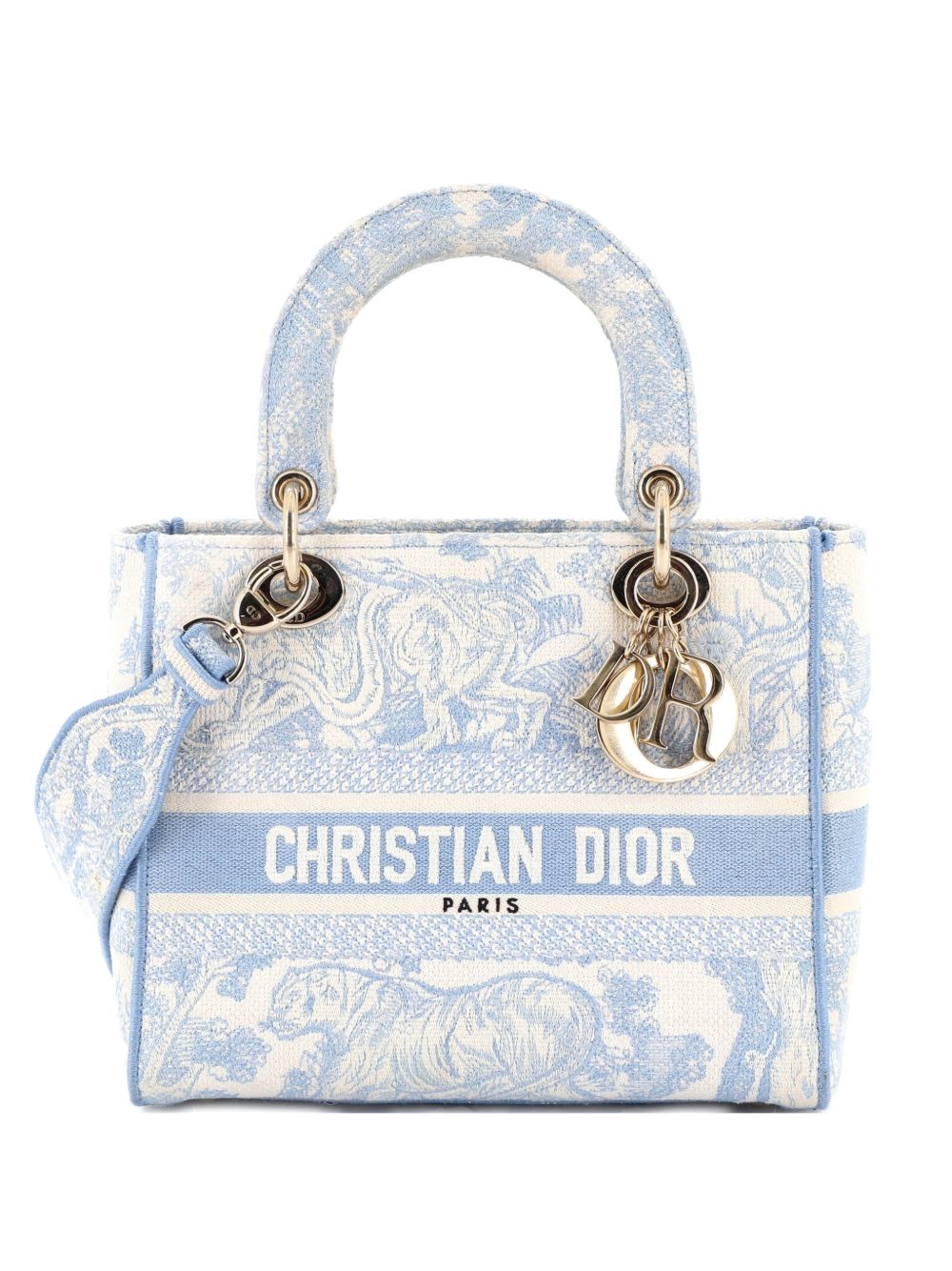 Lady D-Lite Bag Embroidered Canvas Medium satchel