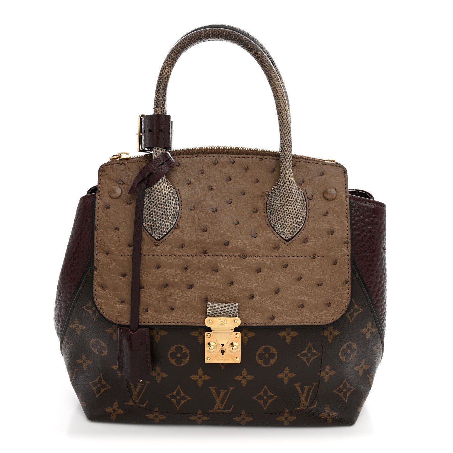 Louis Vuitton Monogram Ostrich Lizard Majestueux PM Bordeaux