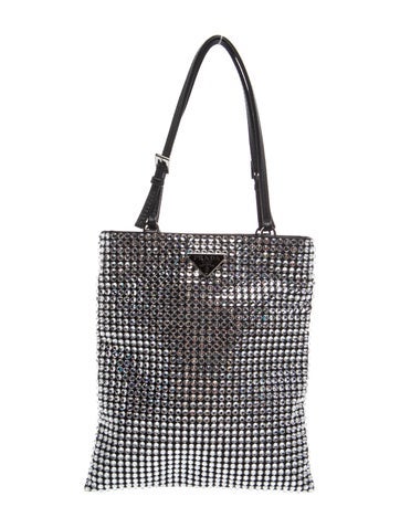 Enameled Metal Triangle Bucket Bag