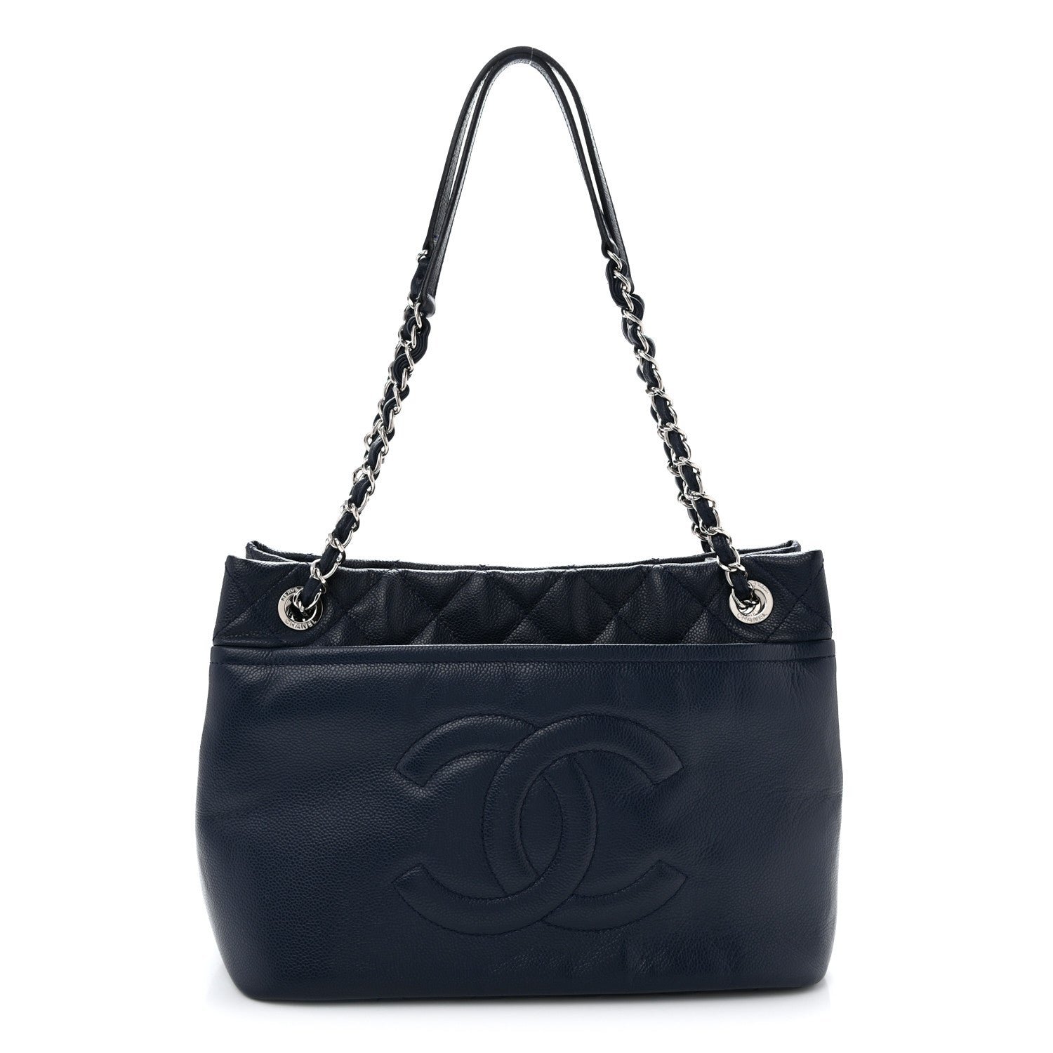 Caviar Timeless CC Soft Tote Navy Blue