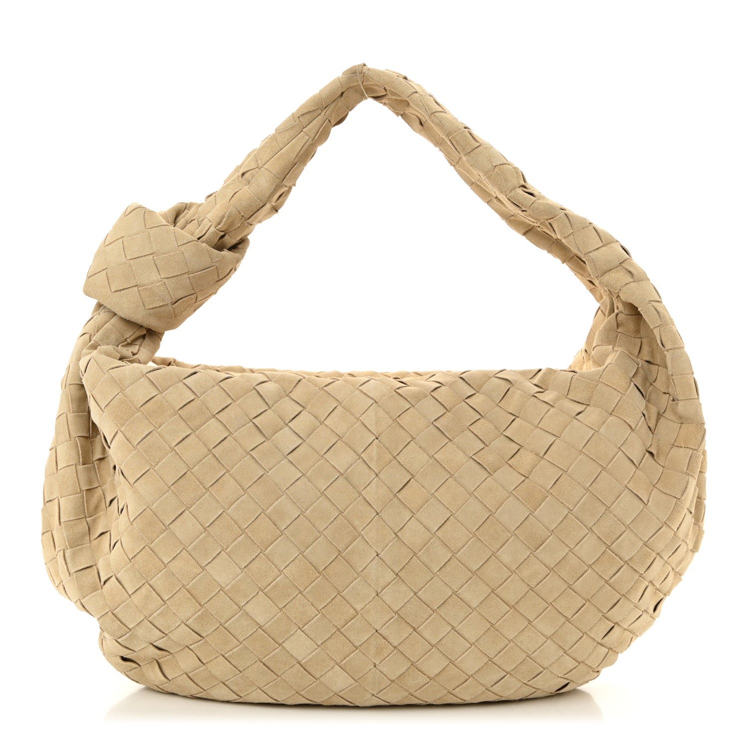 Bottega Veneta Suede Intrecciato Small Jodie Sand