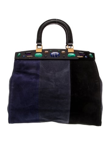 Suede Top Handle Bag