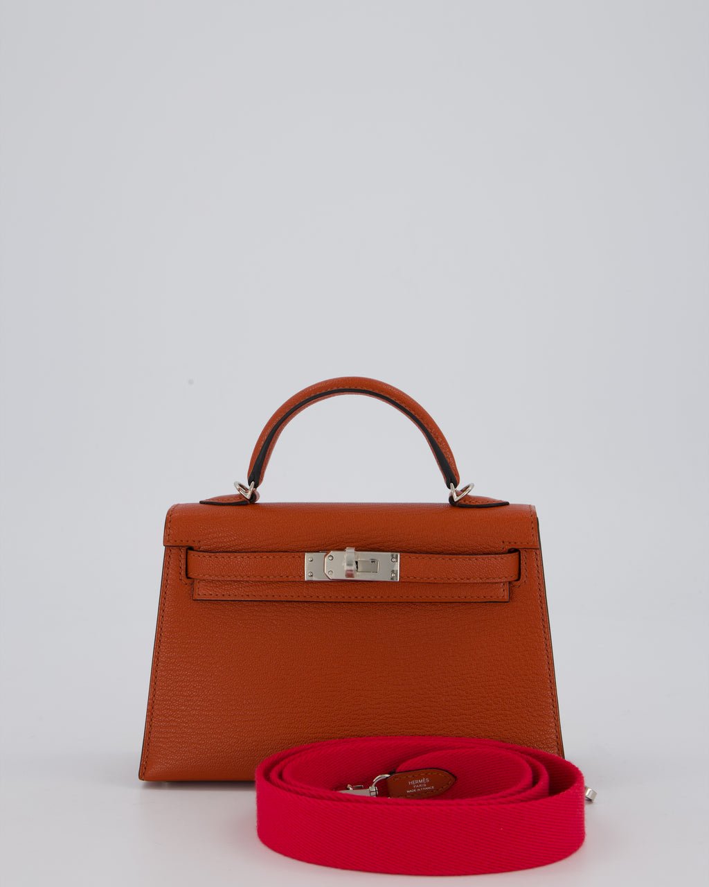 Hermes Hermès Mini Kelly II 20 Bag in Cuivre Chèvre Mysore Leather with Palladium Hardware