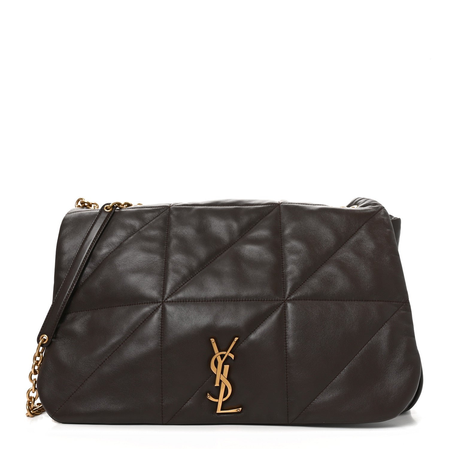 Saint Laurent Lambskin Matelasse Monogram Large Jamie 4.3 Dark Sweet Chocolate